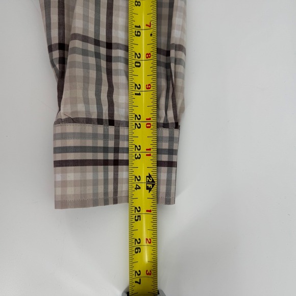 Tasso Elba Mens Plaid Office Wear Preppy Long Sleeve Button Up Shirt XL - Picture 7 of 9